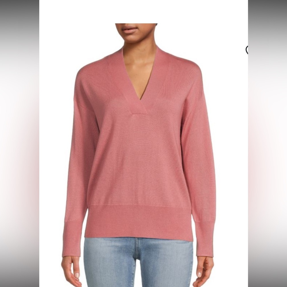 V-Neck Dusty Rose Women's Sweater